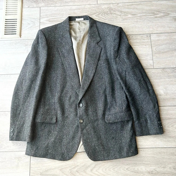 Vintage Wm.H.Leishman Pure Wool Herringbone Tweed Blazer - Picture 3 of 16